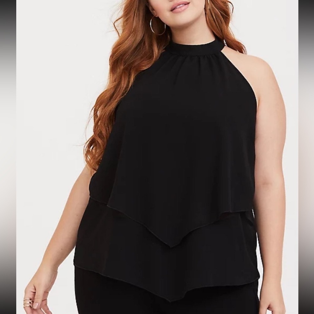 Torrid Black Layered Chiffon Cami